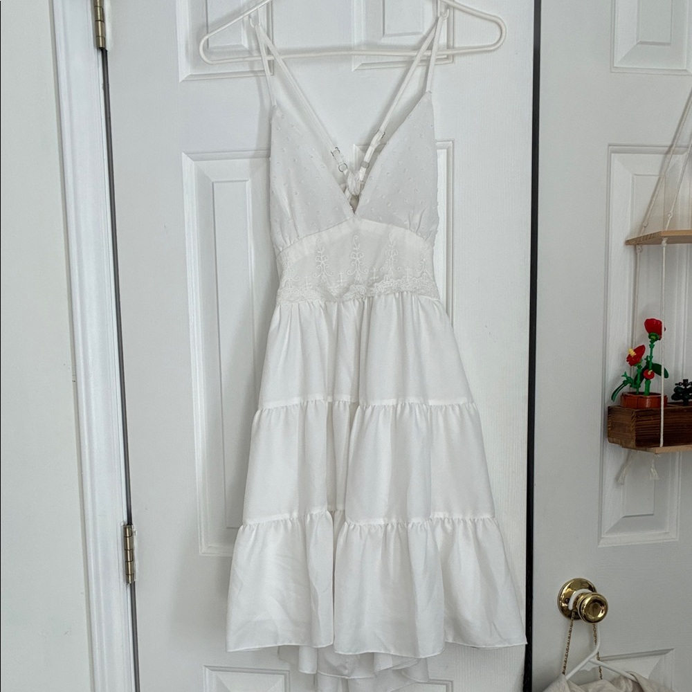 SHEIN Boho White Sleeveless Dress
